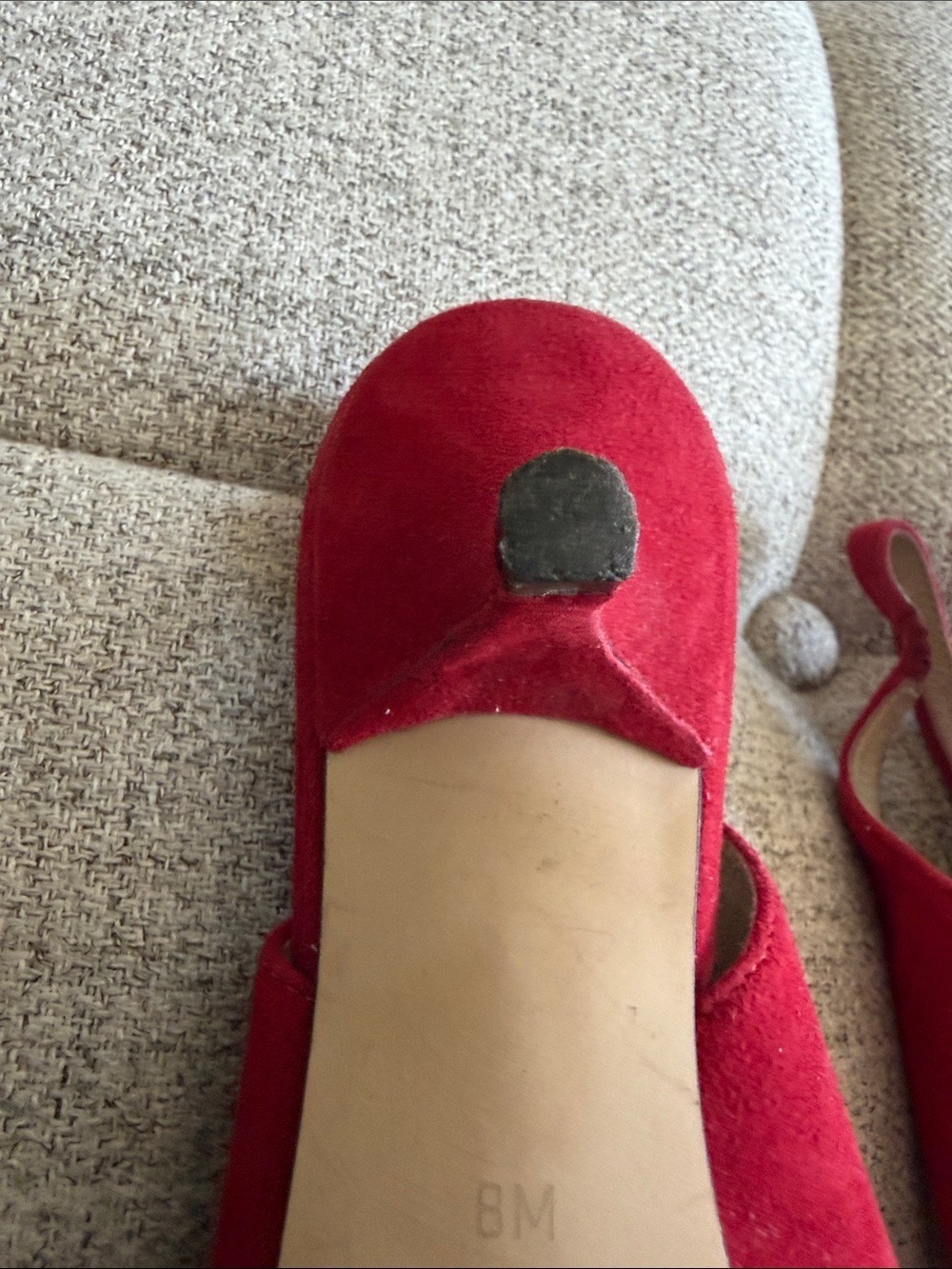 Michael Kors Red Pointed Toe Slingback Kitten Heels Bow Accent Women’s Size 8 - Picture 12 of 14
